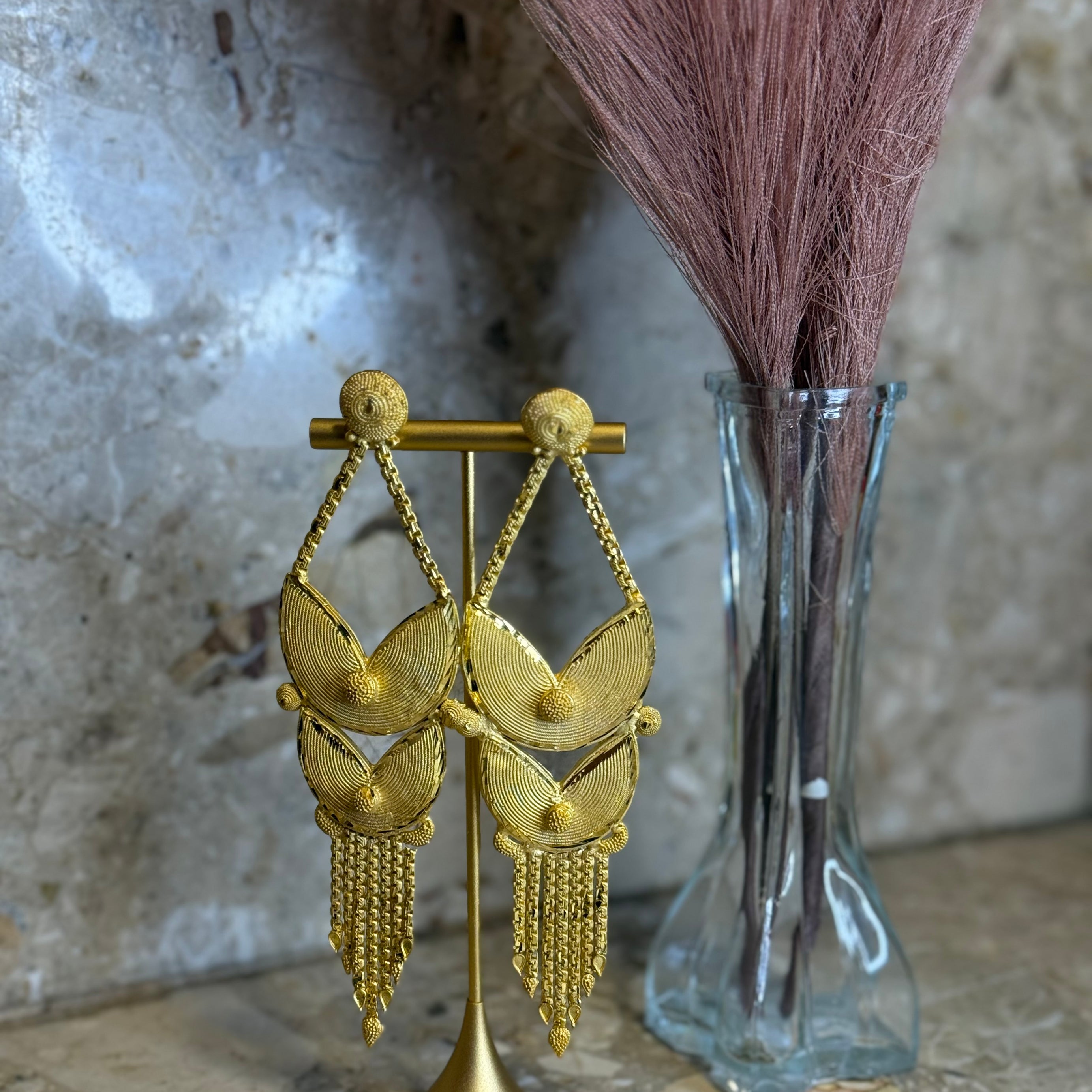 Golden pillars