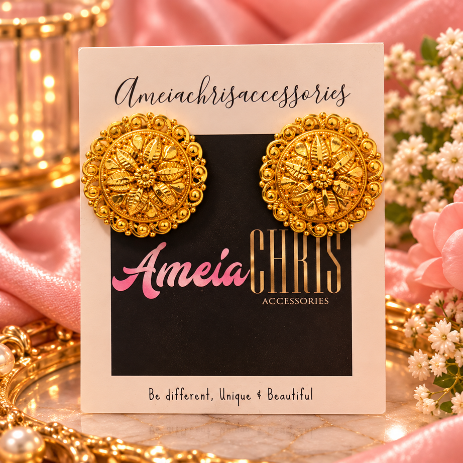 ✨ Amara Gold Statement Studs