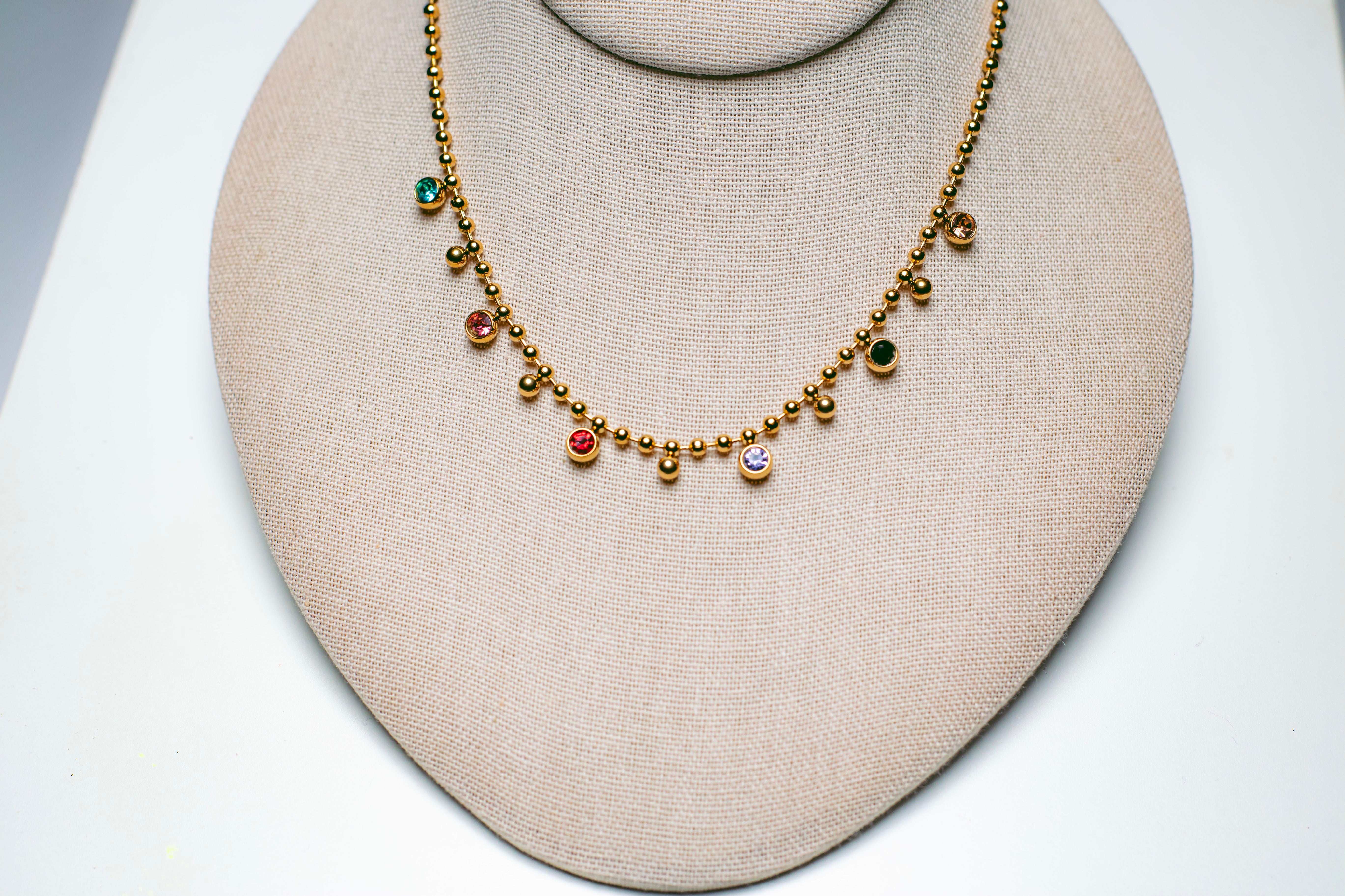 Color Rhinestone Necklace